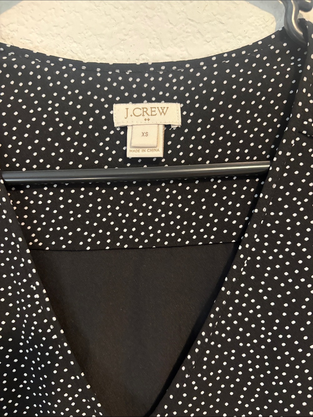J. Crew Black Long-Sleeve Button-Front Polka Dot Tunic Dress - Picture 2 of 5